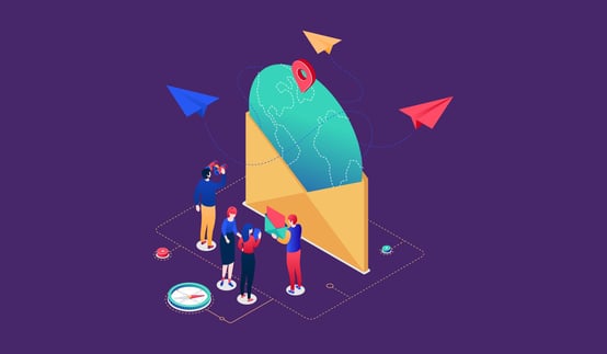 n illustration of a dynamic team of professionals working in an office.